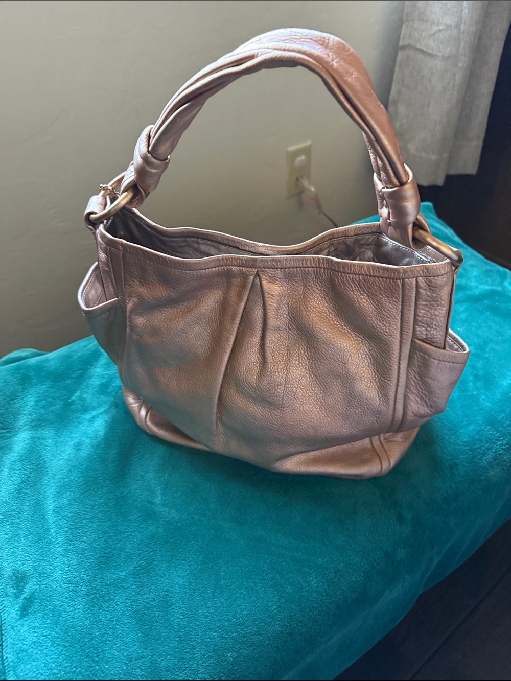 Authentic Coach metallic gold purse